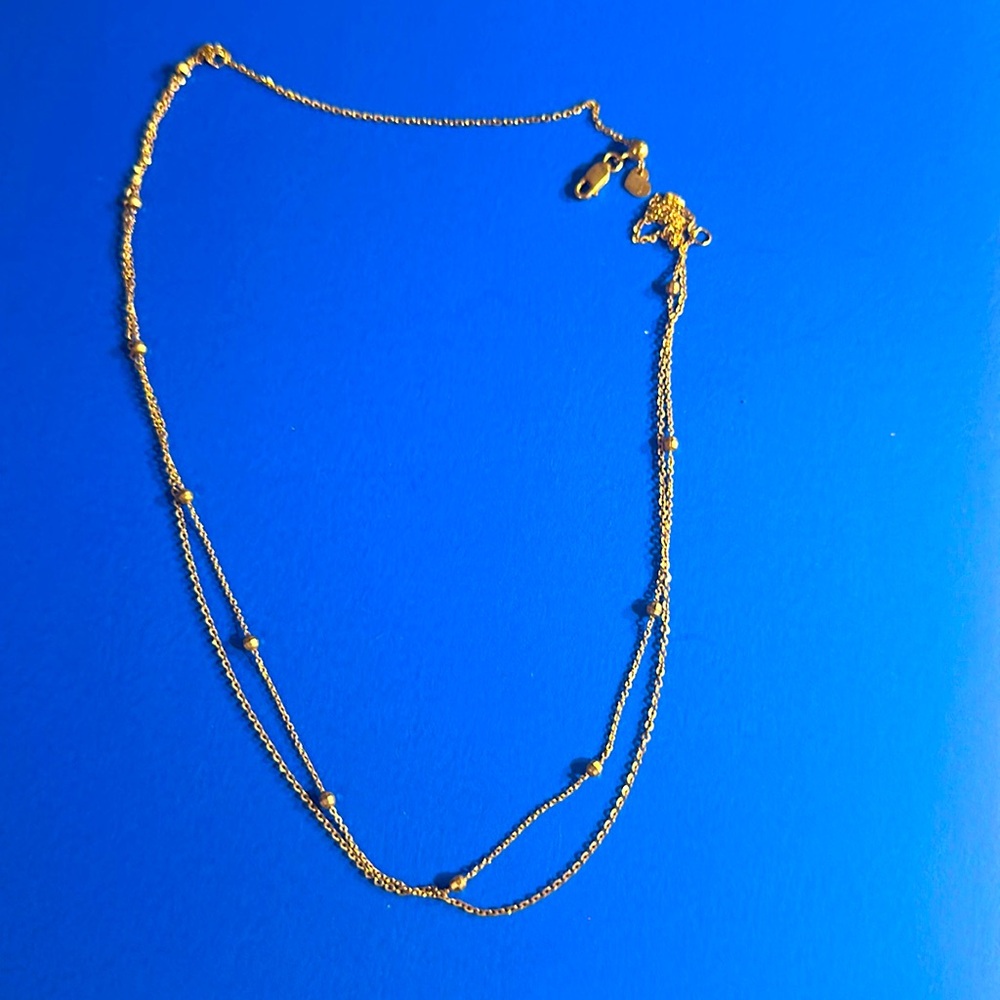 Pure gold layered beaded necklaces
